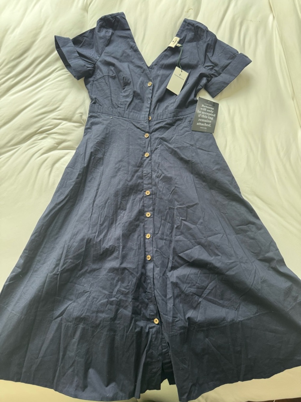 Tuckernuck Navy Kate Button-Front Midi Dress